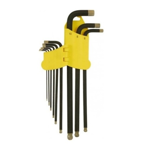 Набор шестигранников Г-обр. HEX с шаром удлиненные 1,5-10 мм (9 пр.) HANSKONNER HK1045-04-9-L АЛМАЗ