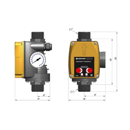 Блок управления насосом ТУРБИПРЕСС М2 (1.5-3.0 бар) UNIPUMP 73463