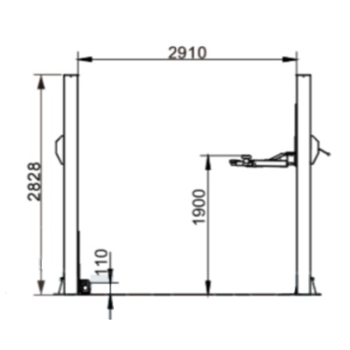 Подъемник 2-х стоечный с нижней синхронизацией 4 т ТЕМП TD4000 220V C (220В)