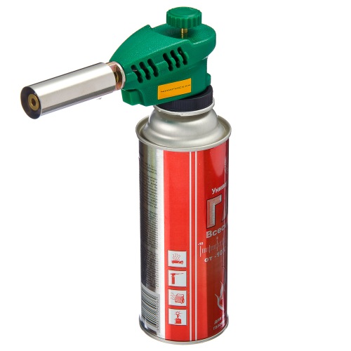 Горелка газовая пьезо с цанговым захватом, широкое сопло 15,6*4,5*7,5 см