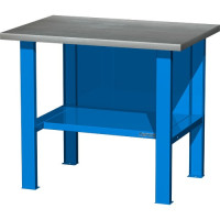 Верстак ФЕРРУМ серии CLASSIC бестумбовый, верстачная полка в комплекте синий 1000*686*845h