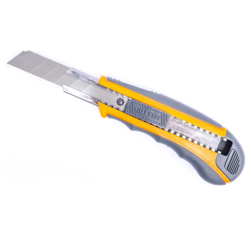 Нож 18 мм универсальный с выдвижными сменными лезвиями Pobedit Мастер Плюс 9005104