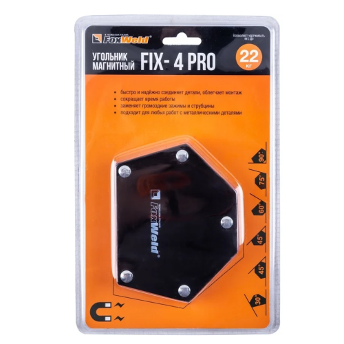 Магнитный угольник для сварки до 22 кг Foxweld FIX-4 Pro 5394