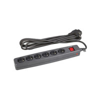 Сетевой фильтр ЭРА SF-6es-4m-B черный с заземл сошт,с выкл,с защитой,6гн,4м