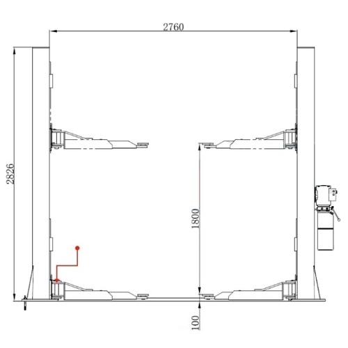 Подъёмник 2-х стоечный с нижней синхронизацией 4 т ТЕМП T4М 220V C (220В)