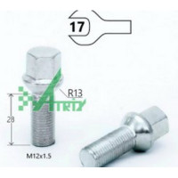 болт м12х1.50 н=28 мм, сфера с выступом под ключ 17 мм, (цинк) matrix 085110_Интернет-магазин ГАРО