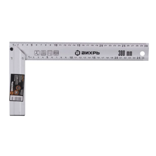 Угольник 300 мм алюминиевый ВИХРЬ 73/11/3/3