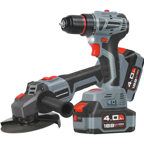 Набор аккумуляторного инструмента, бесщеточный 2 в 1 PROFIPOWER ProfiSet 2A18  (гайковерт, ушм)