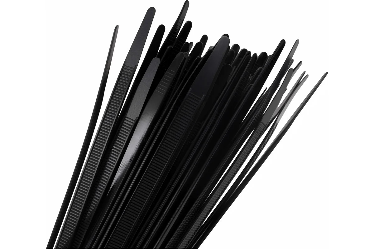 Хомуты (стяжки) нейлоновые 500x7,6 мм (100 шт в уп.) черные Fortisflex 50287