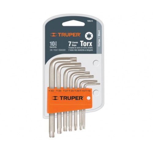 Набор ключей Г-обр.Torx Т10-40 (7 пр.) TRUPER TORX-7 15552