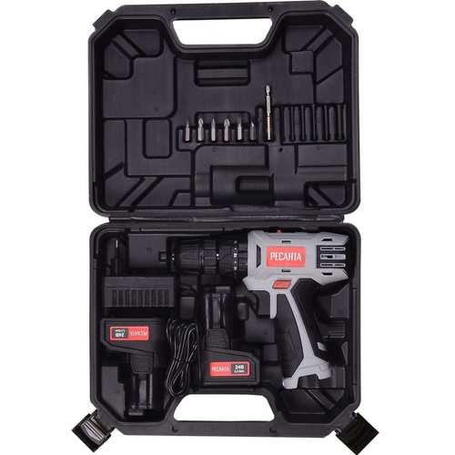 Аккумуляторная дрель-шуруповерт (24 В, 2 А/ч, 1400 об/мин) Ресанта ДА-24-2ЛК-У 75/14/8_3