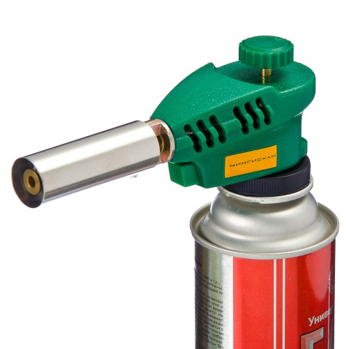 Горелка газовая пьезо с цанговым захватом, широкое сопло 15,6*4,5*7,5 см