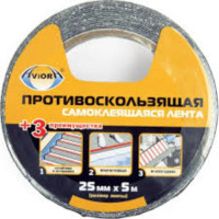 Клейкая лента Aviora 25мм*5м противоскользящая черная всесезонная
