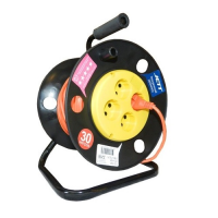 Удлинитель силовой на катушке 4 гнезда 30 м ПВС 2х0,75 6А, Jett