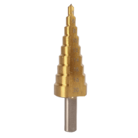 Сверло ступенчатое по металлу 4-20 мм шаг 2 мм HSS+TIN прямое STURM