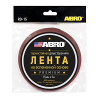 лента клейкая двусторонняя красная 15 мм х5 м премиум rd-15 abro_Интернет-магазин ГАРО