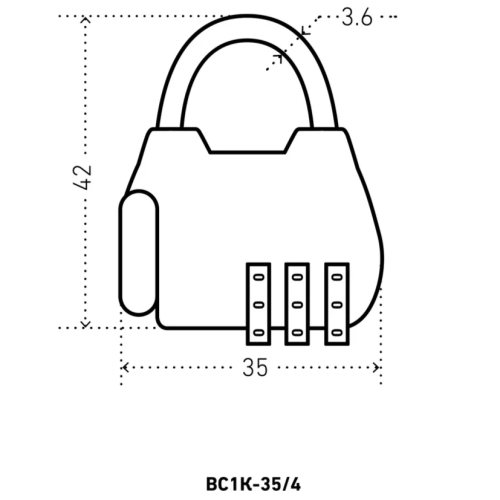 Замок навесной кодовый АЛЛЮР ВС1К-35/4 золото 3457
