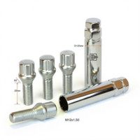 Комплект секретных болтов М12*1,50*28 Тройной никель/хром, конус с выступом, один ключ 17-19ммMATRIX