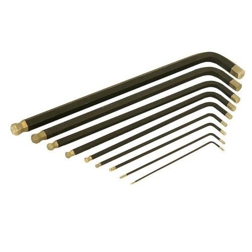 Набор шестигранников Г-обр. HEX с шаром удлиненные 1,5-10 мм (9 пр.) HANSKONNER HK1045-04-9-L АЛМАЗ