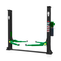 подъёмник 2-х стоечный с нижней синхронизацией 4 т shtelwheel (380в) ручные стопора, черно-зеленый_Интернет-магазин ГАРО