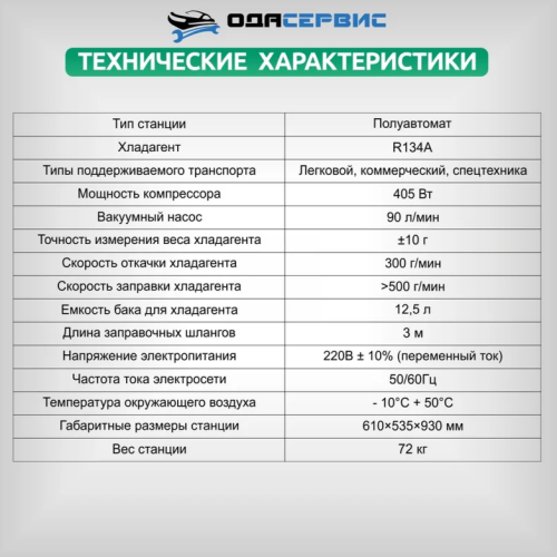 Полуавтоматическая станция для заправки кондиционеров ОДА Сервис ODA-360