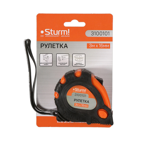 Рулетка  3 м х 16 мм STURM 3100101