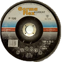 круг лепестковый торцевой (180х22 мм; р100) germaflex korkat 010-03-030_Интернет-магазин ГАРО