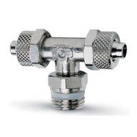 Фитинг тройник самозажимной Т-образный 6/4 с внешней резьбой на 1/4