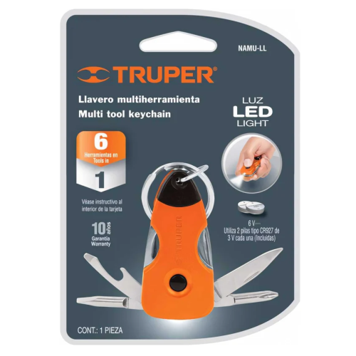 Мультитул-брелок со светодиодным фонариком TRUPER NAMU-LL 13336