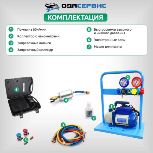Комплект для заправки кондиционеров ОДА Сервис compact AC-2014
