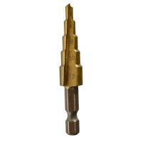 Сверло ступенчатое по металлу 4-12 мм шаг 1 мм HSS+TIN прямое STURM