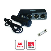 разветвитель прикуривателя avs 12/24 (на 3 выхода+usb) cs313u_Интернет-магазин ГАРО
