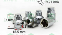 Секретные гайки  М12-1,25 высота 37мм МАТРИКС