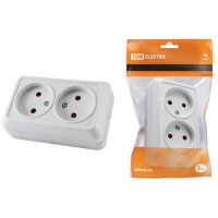 Тройник - блок на 3 гнезда 2П+З плоский 16А 250B TDM SQ1806-0033 TDM ELECTRIC