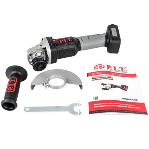 Аккумуляторная угловая шлифмашина 125 мм (20 В, 4 А/ч, 7000 об/мин) P.I.T. PWS20H-125A