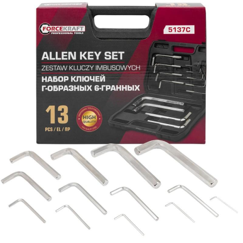 Набор шестигранников Г-обр. HEX 2-19 мм(13 пр.) FORCEKRAFT FK-5137C FK-5137C