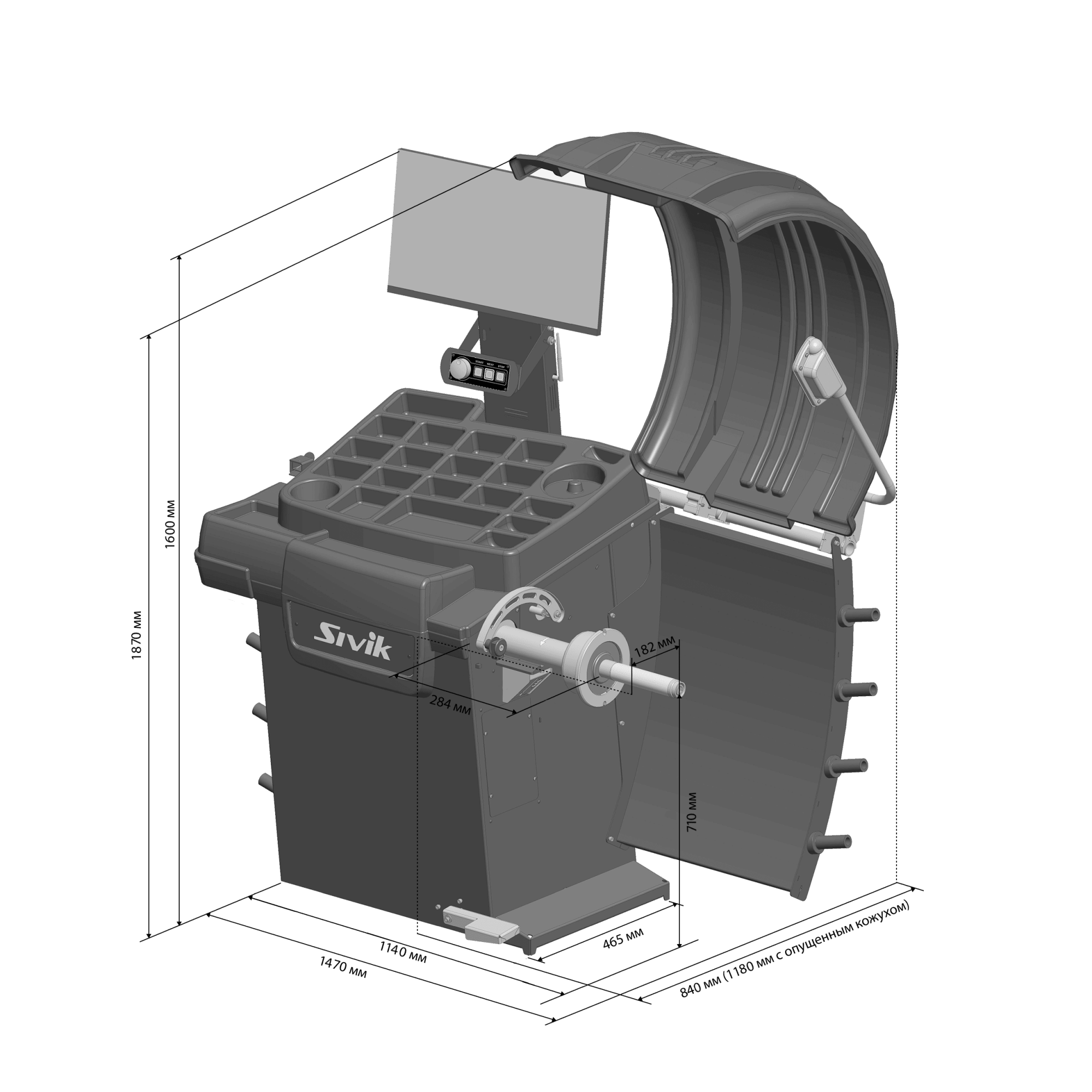 Балансировочный станок (220В) SIVIK Stellar СБМП-60/3D Pro (УЗ, ТЛУ)