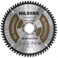 Диск пильный по ламинату (190х30/20 мм; 64Т) Hilberg Industrial HL190